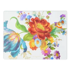Flower Market Glass Cutting Boards, Set of 2