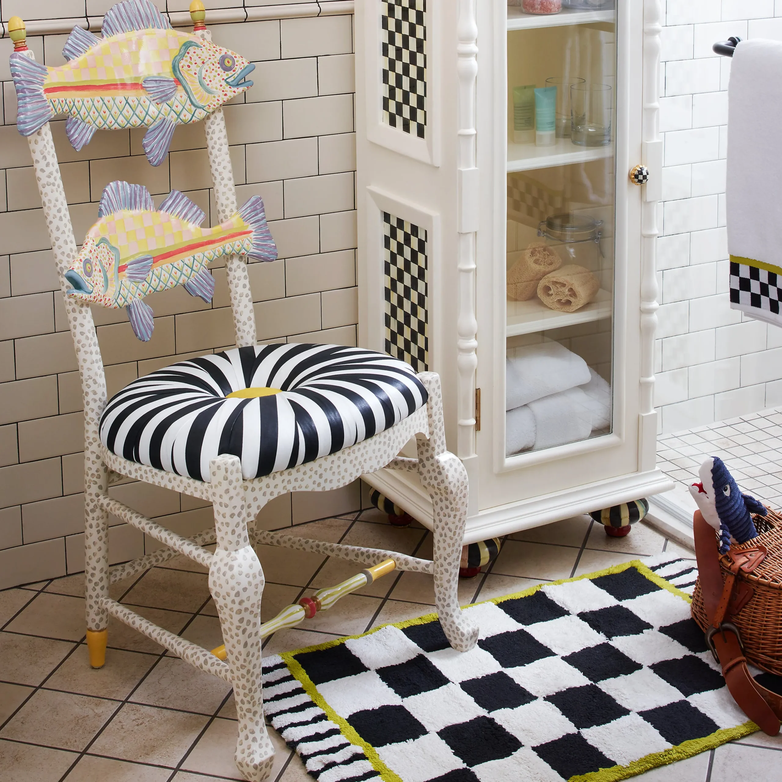 Freckle Fish Chair - Black & White Seat