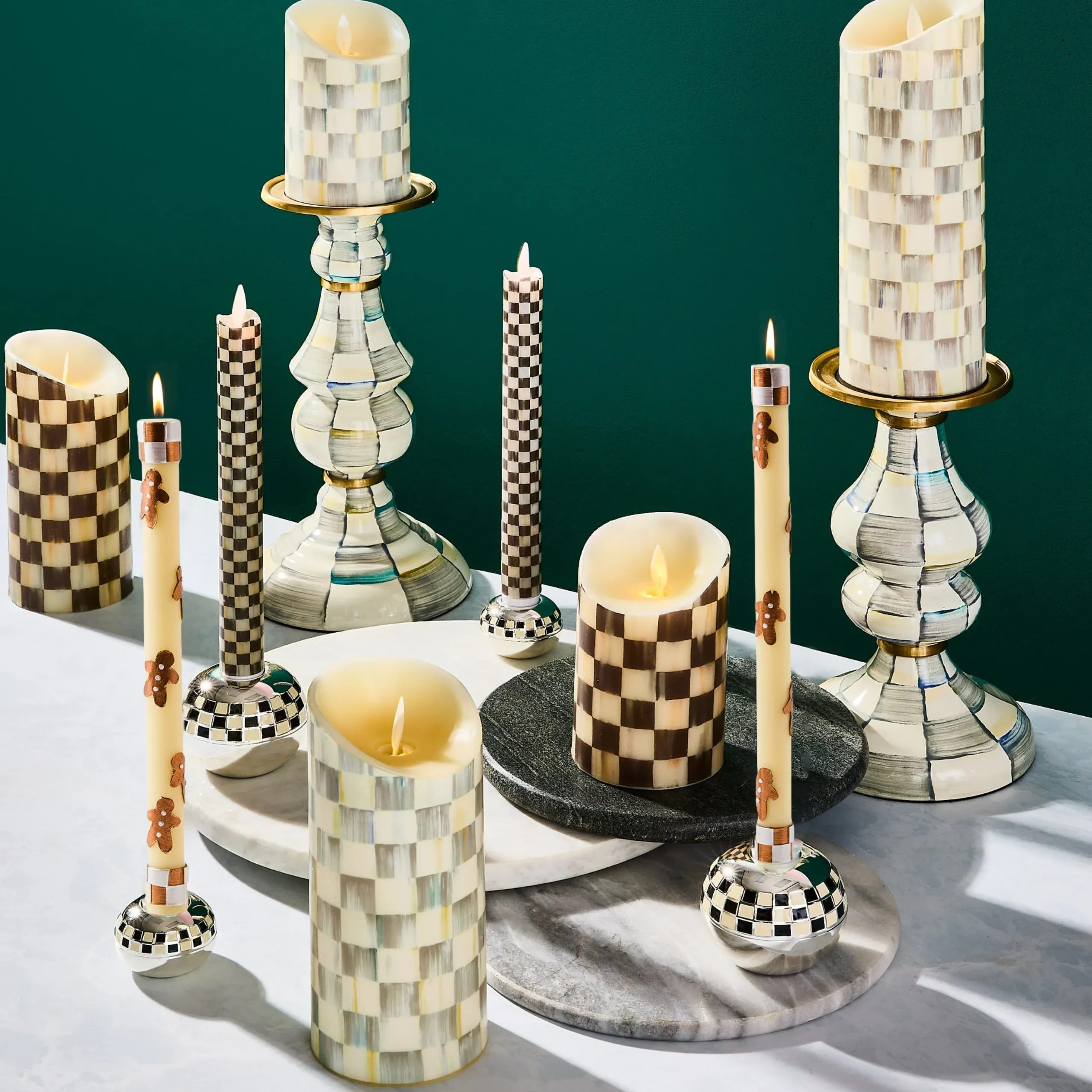 Gingerbread Dinner Candles, Set of 2