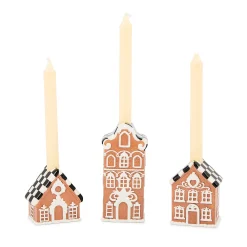 Gingerbread Village Candle Holders, Set of 3