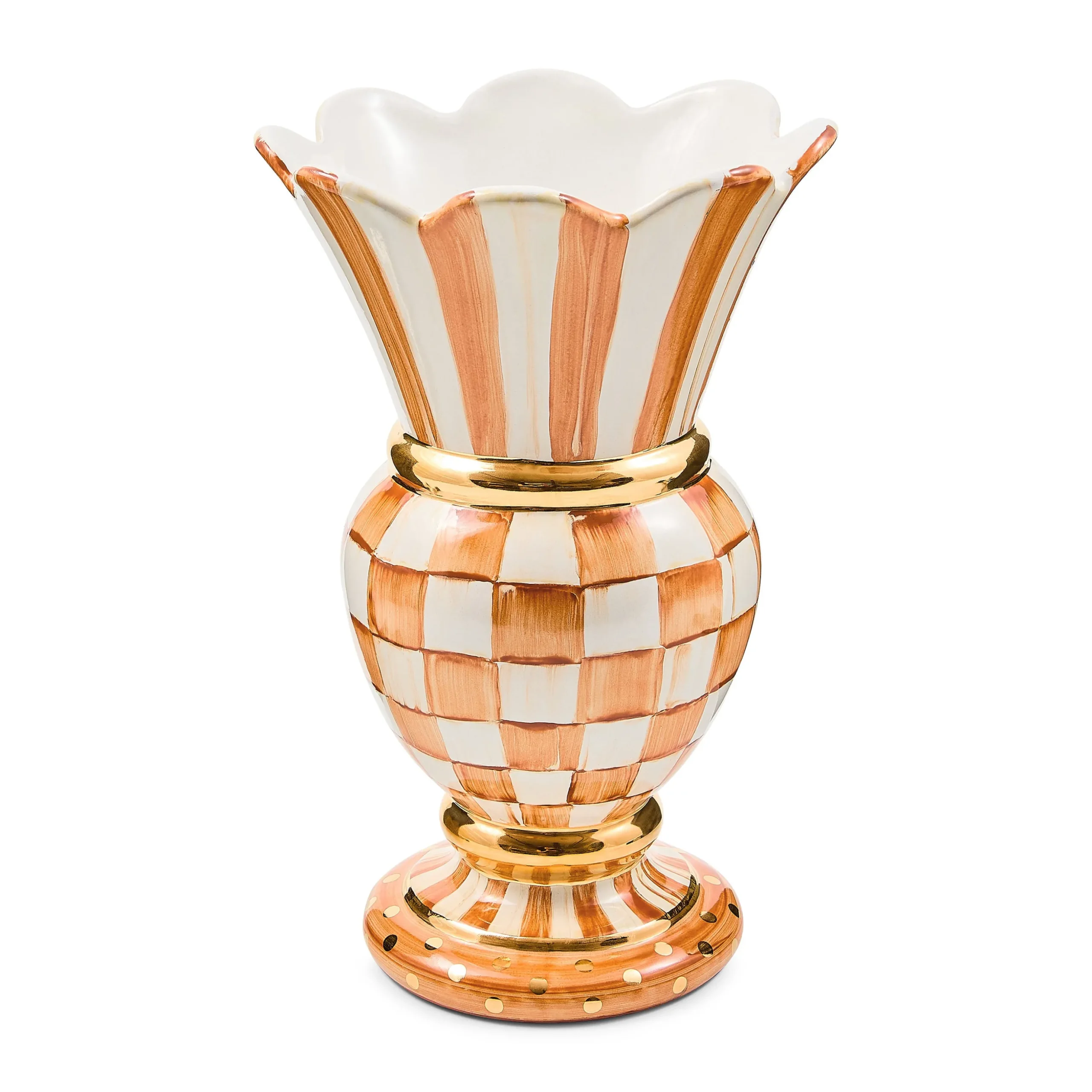 Ginger Check Ceramic Great Vase