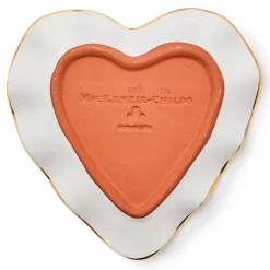 Ginger Check Fluted Heart Plate