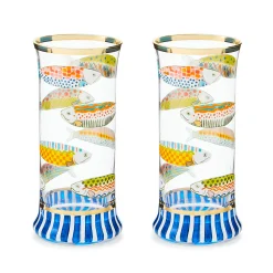 Go Fish Highball Glass, Set of 2