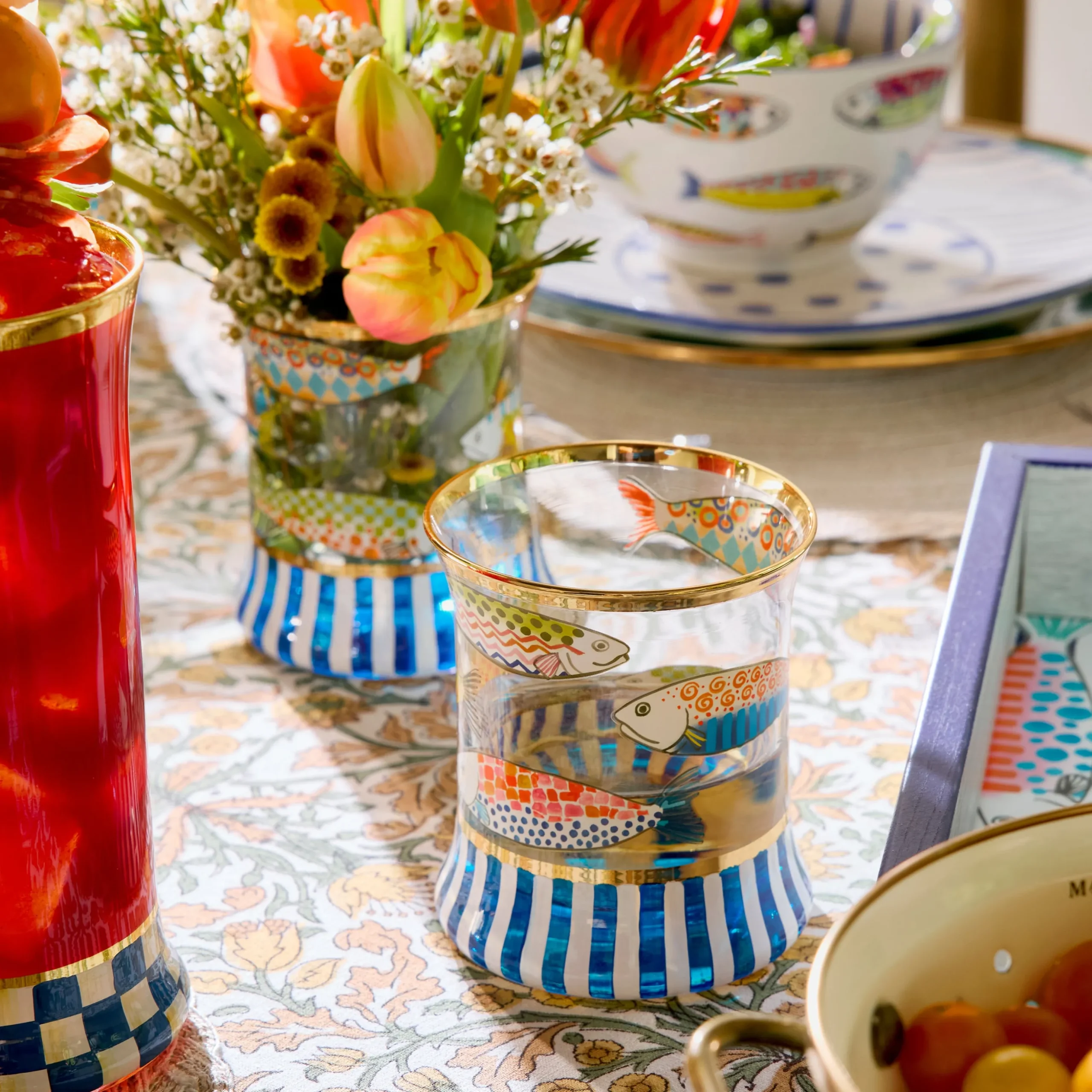 Go Fish Tumbler Glass, Set of 2