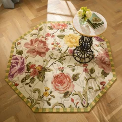 Golden Peonies 6' Octagon Rug