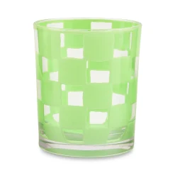 Green Check Acrylic Tumblers, Set of 4