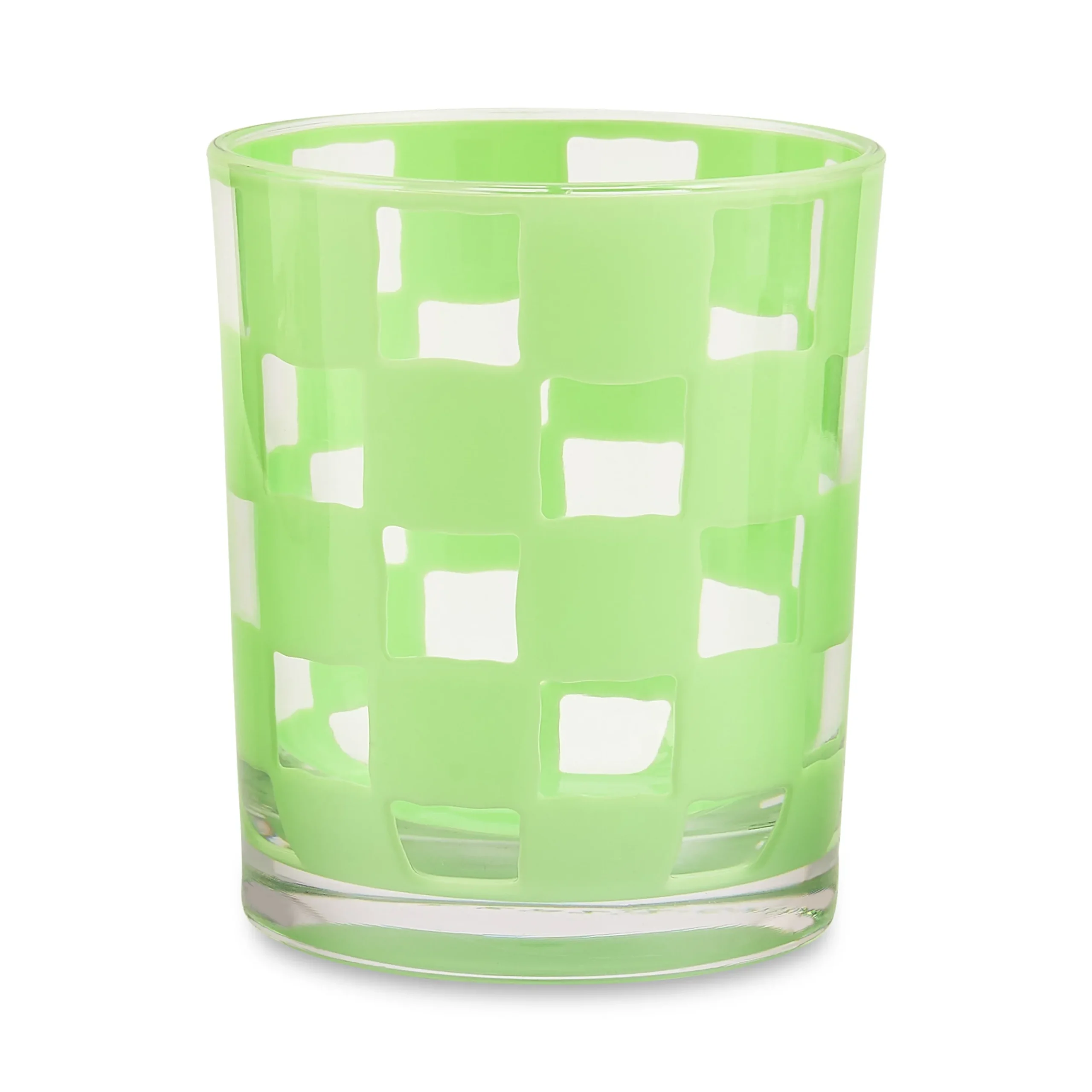 Green Check Acrylic Tumblers, Set of 4