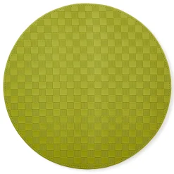 Green Check Faux Leather Placemat