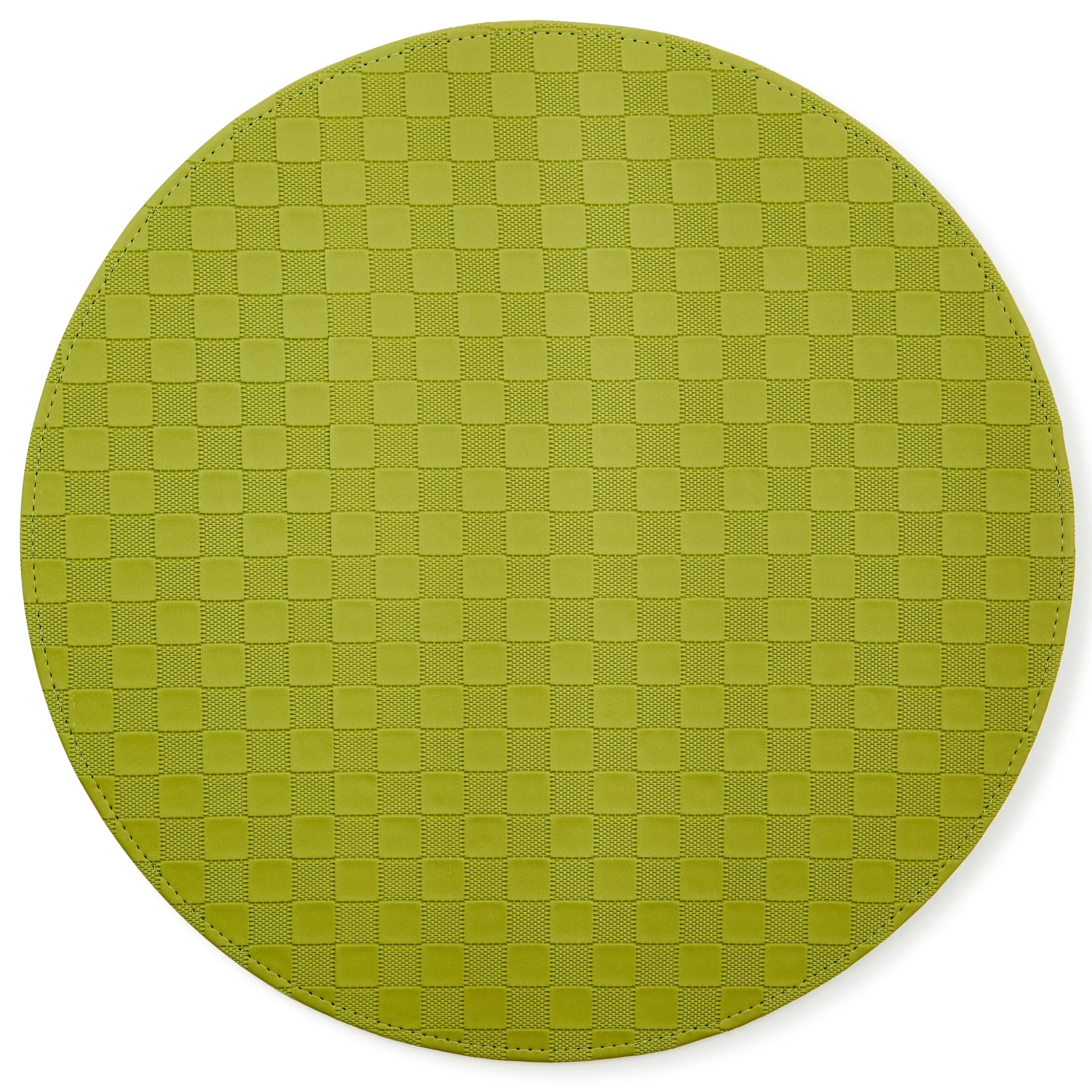 Green Check Faux Leather Placemat