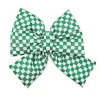 Green Check Medium Bow