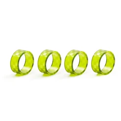 Green Check Napkin Rings, Set of 4