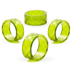 Green Check Napkin Rings, Set of 4