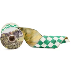 Green Check 4" Ribbon