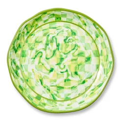Green Marble Check Melamine Large Platter