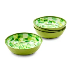 Green Marble Check Melamine Small Bowls, Set of 4