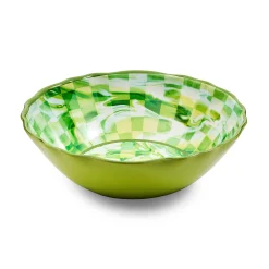 Green Marble Check Melamine Serving Bowl