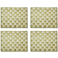 Green Sinamay Placemats, Set of 4