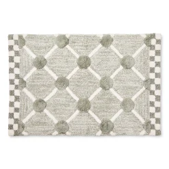 Grey Lattice & Dot Bath Rug