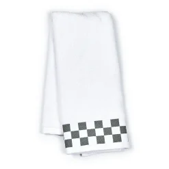 Hand Towel with Grey Check Border