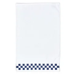Hand Towel with Indigo Check Border