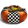 Harvest Check & Stripe Round Pillow