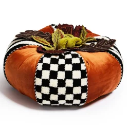 Harvest Check & Stripe Round Pillow