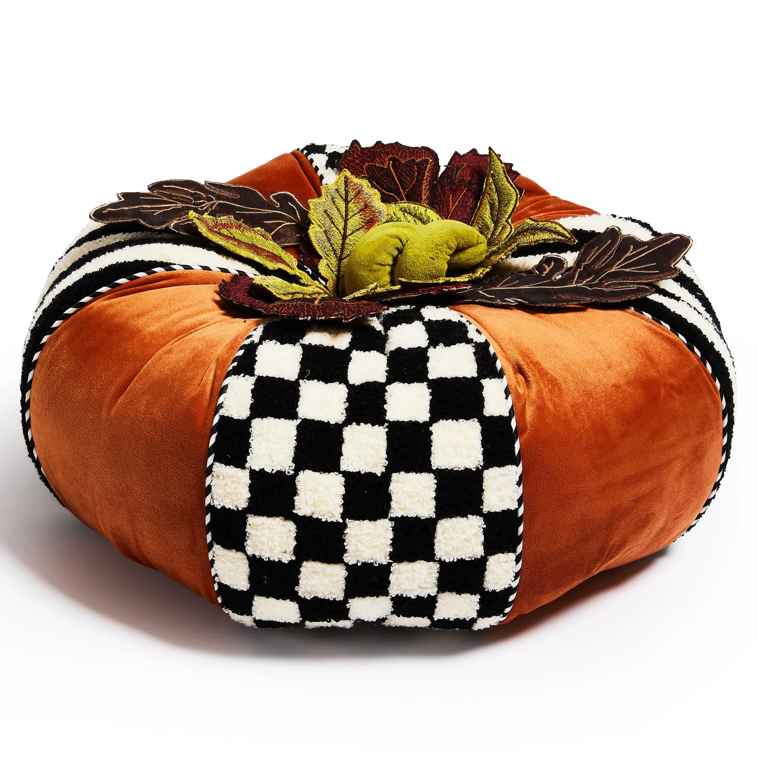 Harvest Check & Stripe Round Pillow