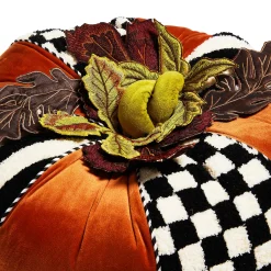 Harvest Check & Stripe Round Pillow