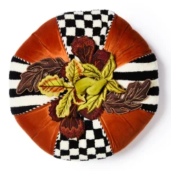 Harvest Check & Stripe Round Pillow