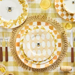 Honey Check Round Platter