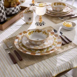 Honey Check Round Platter
