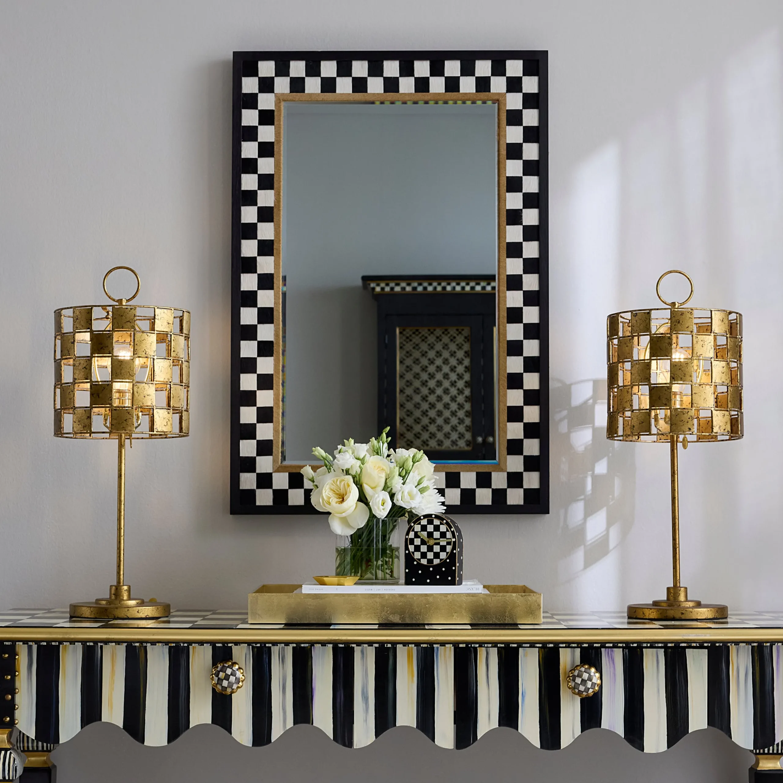Hopscotch Check Large Rectangle Wall Mirror