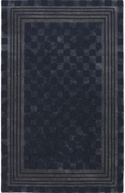 Indigo Blue Tonal Check 5' x 8' Rug