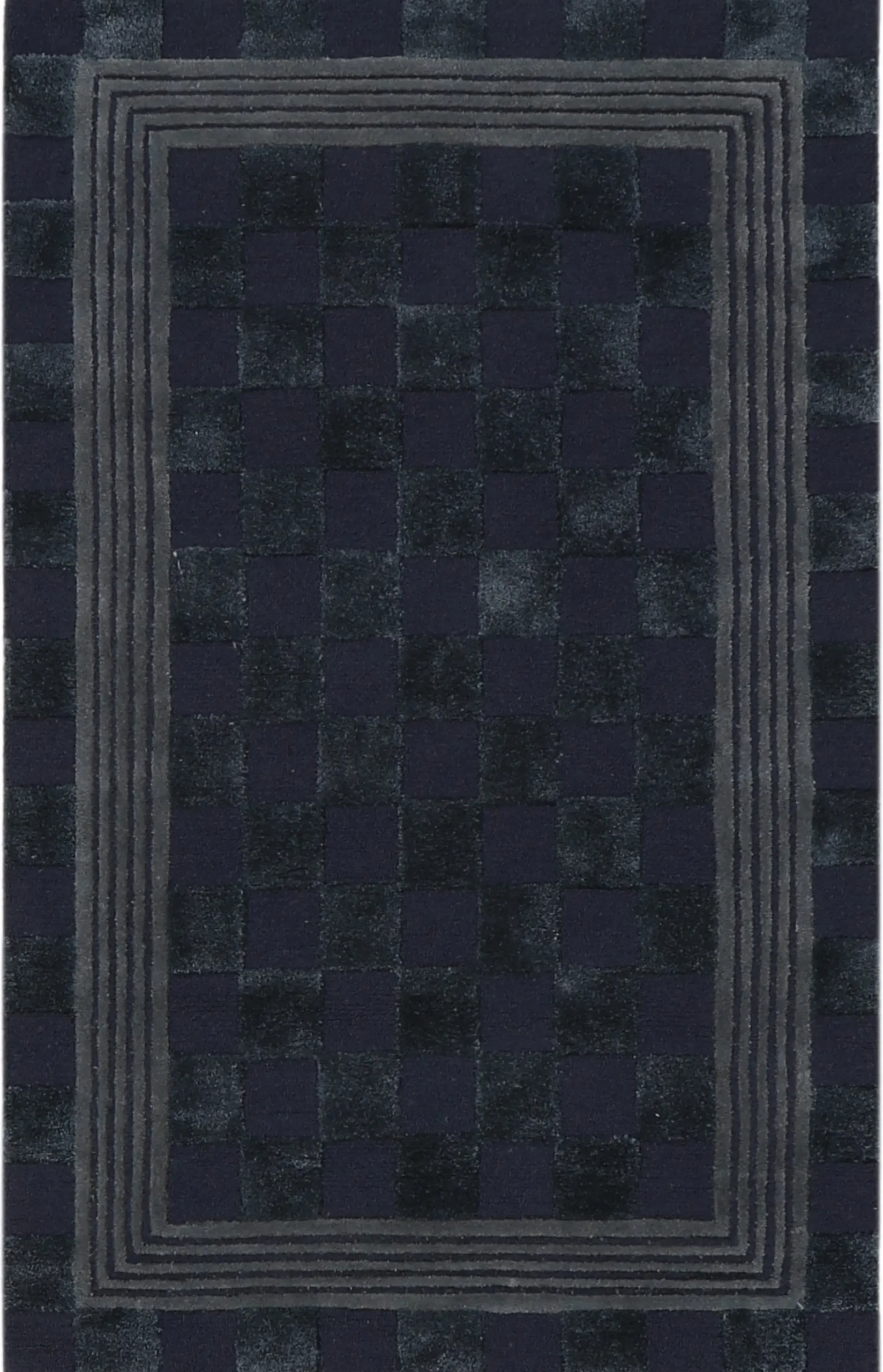 Indigo Blue Tonal Check 3' x 5' Rug
