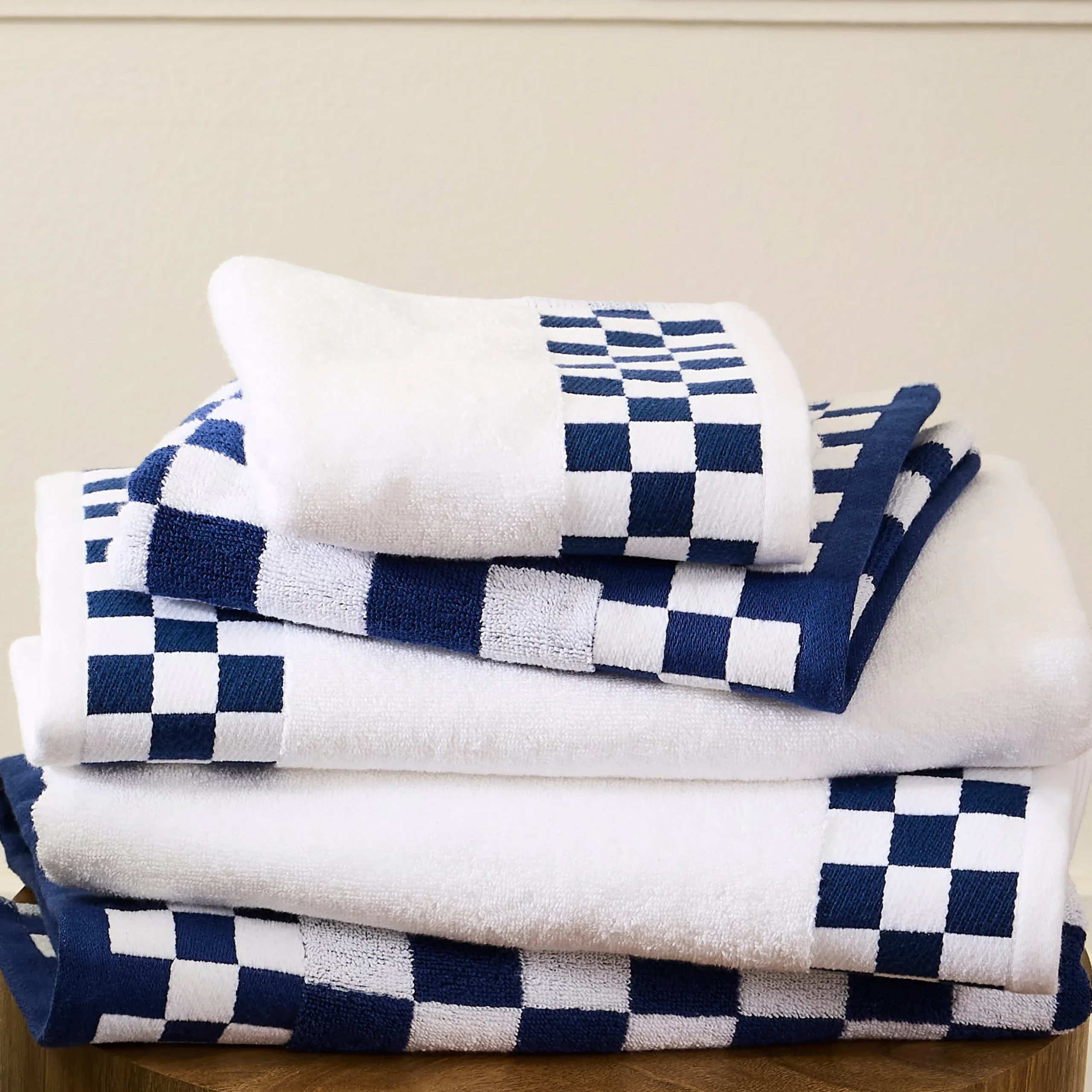Indigo Check Hand Towel