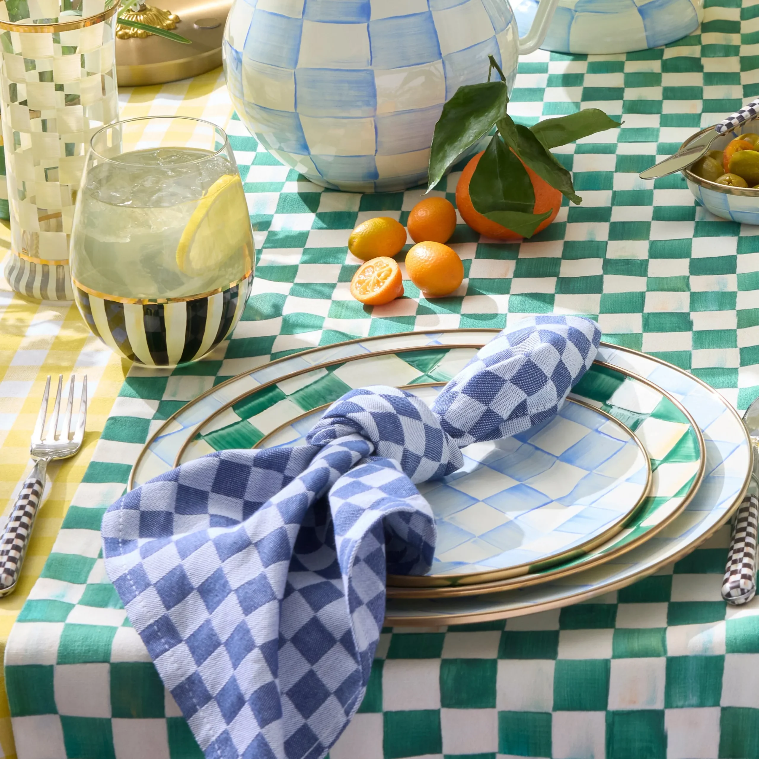 Indigo Check Napkin, Set of 4