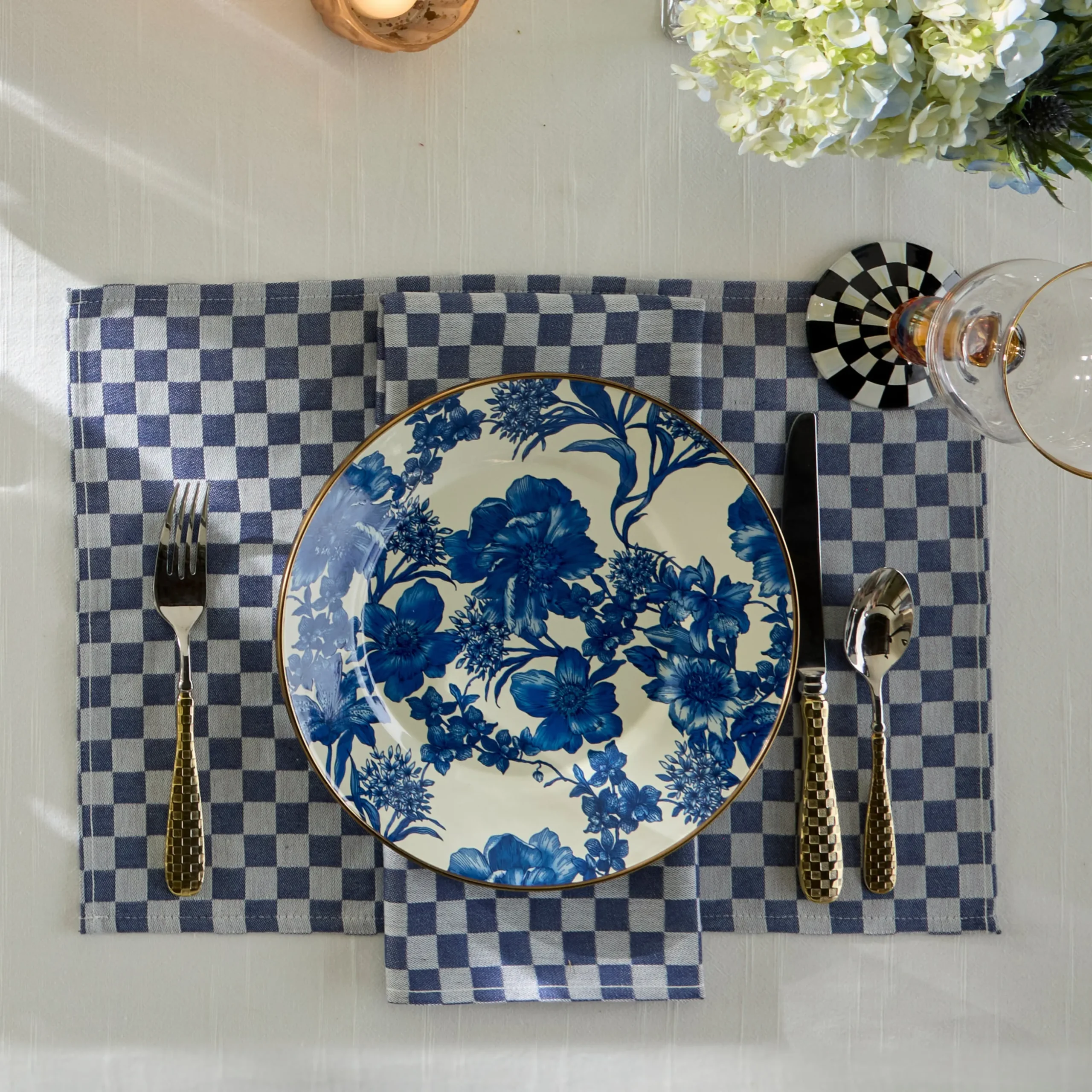 Indigo Check Placemat, Set of 4