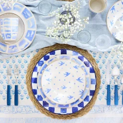 Indigo Check Round Platter