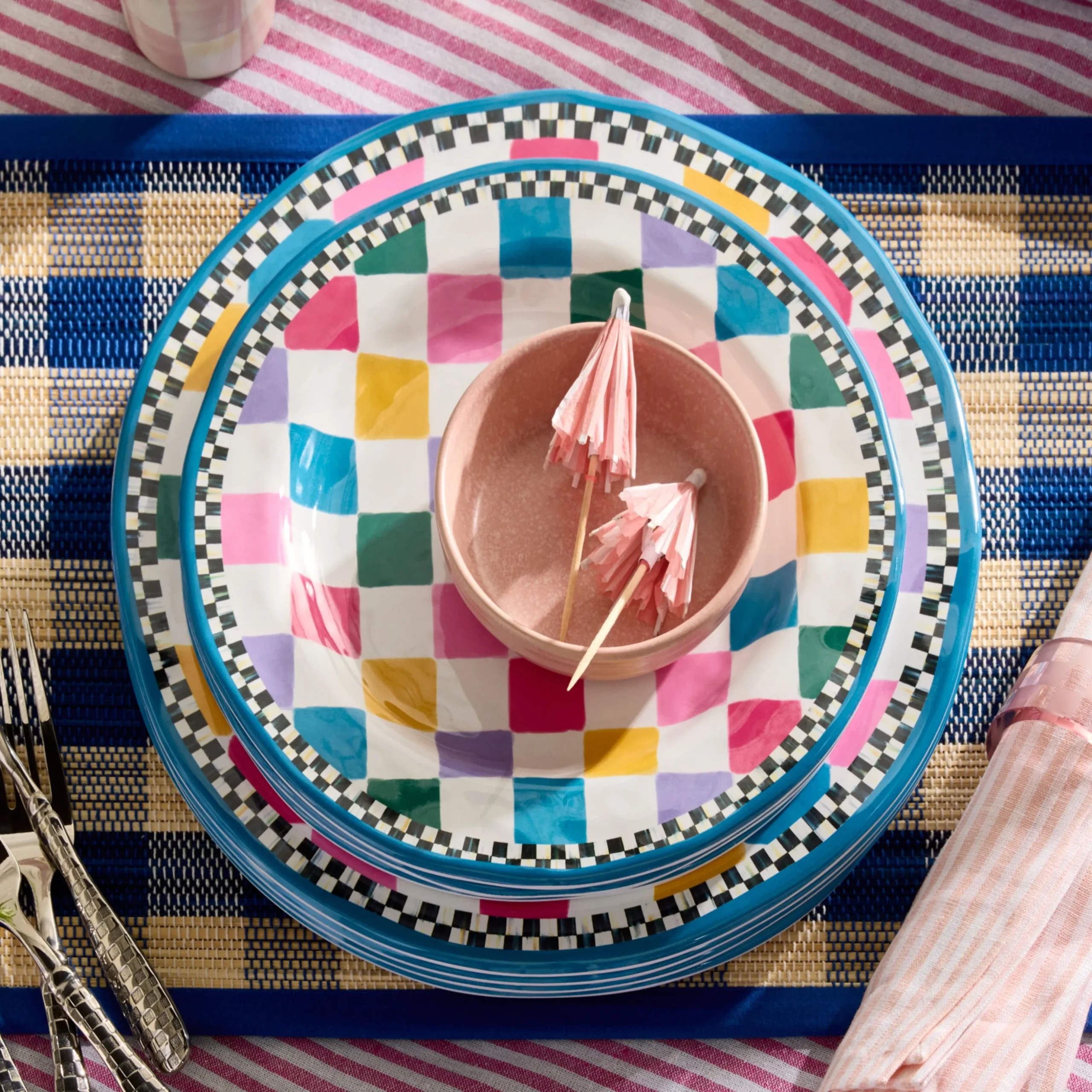 Jamboree Melamine Dinner Plates, Set of 4
