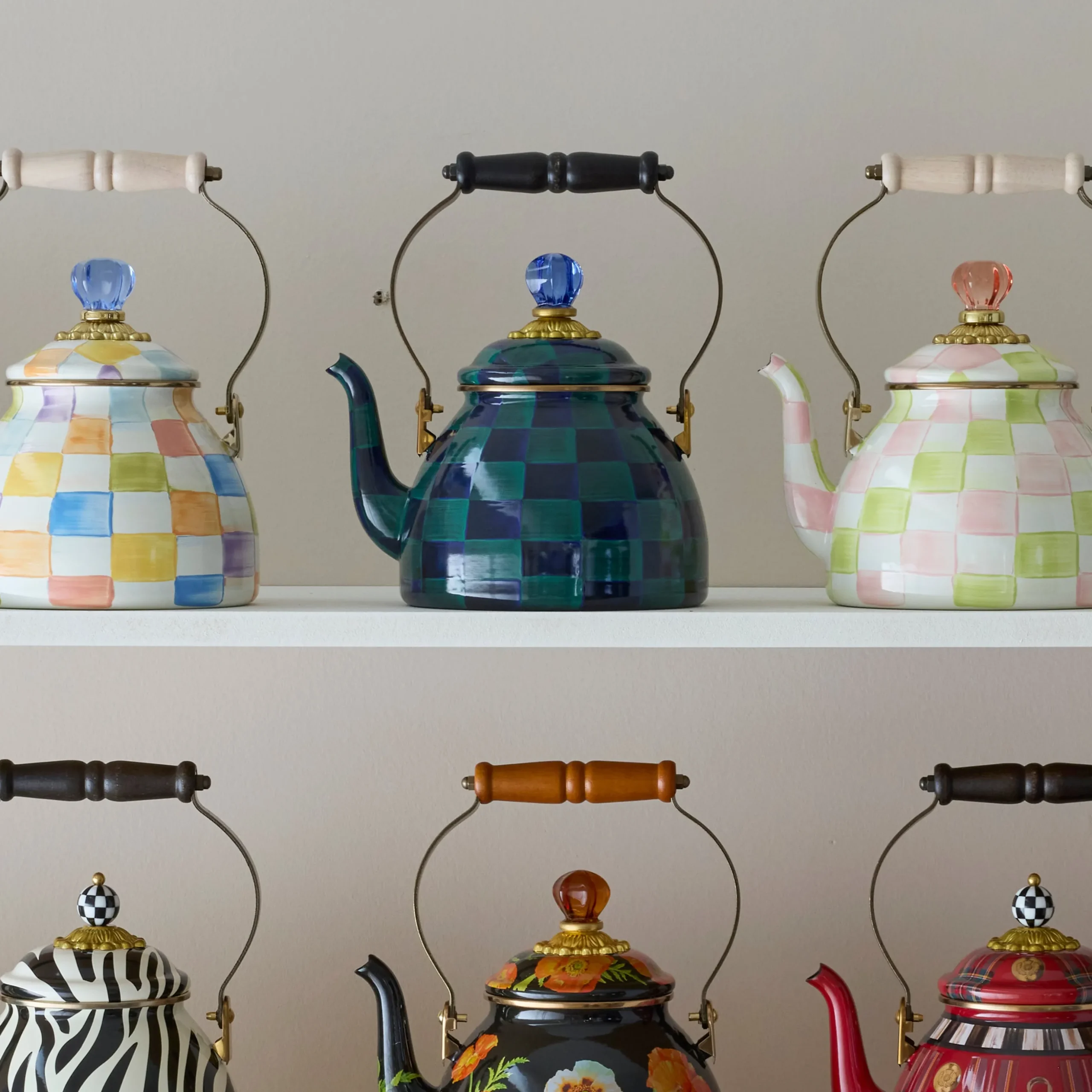 Juniper Check 2 Quart Tea Kettle