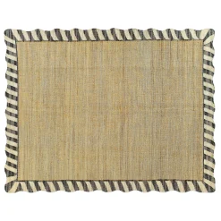 Jute Scalloped Black and White 8' x 10' Rug