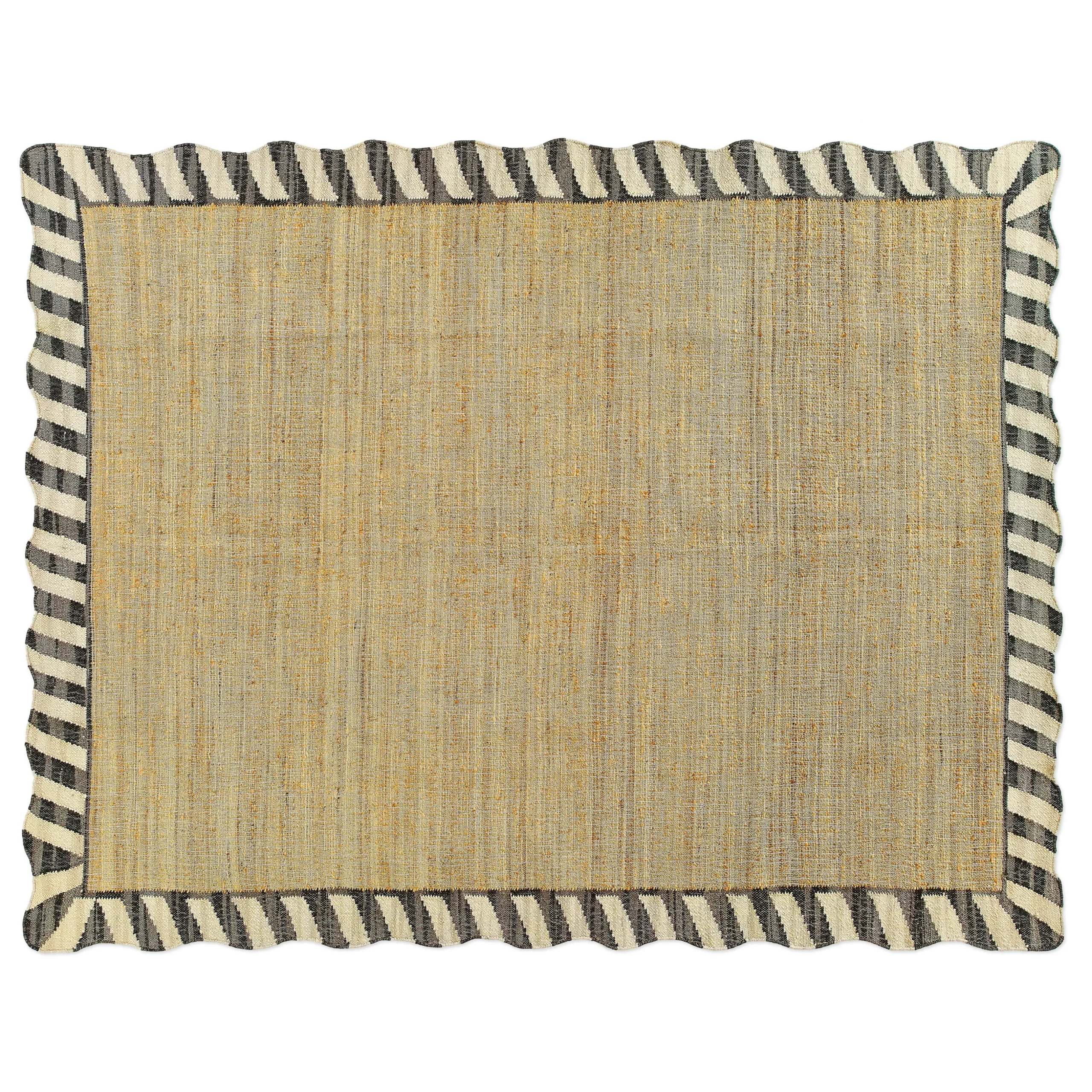 Jute Scalloped Black and White 8' x 10' Rug
