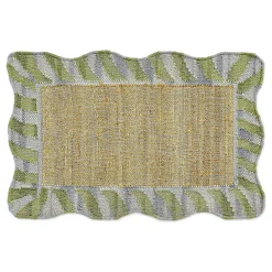 Jute Scalloped Purple and Green 2' x 3' Rug