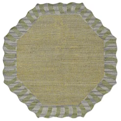 Jute Scalloped Purple and Green 6' Octagon Rug