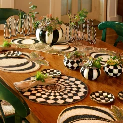 Kaleidoscope Black & Ivory Beaded Placemat