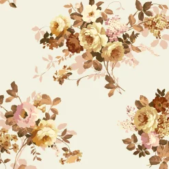 Latte Wild Rose Peel & Stick Wallpaper