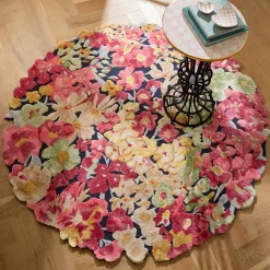 Laura's Flowers 6' Round Rug