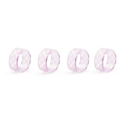 Lavender Check Napkin Rings, Set of 4