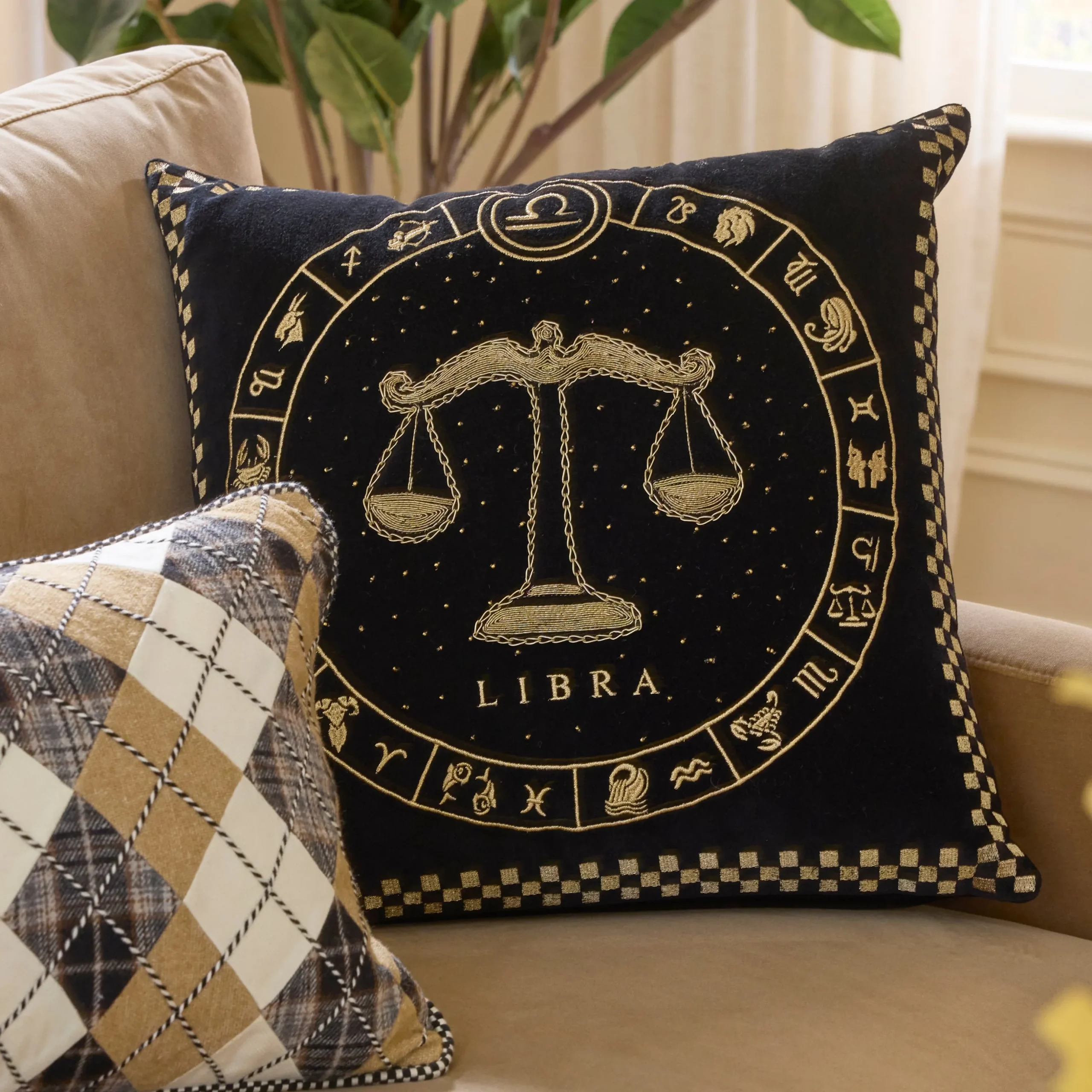 Libra Zodiac Throw Pillow