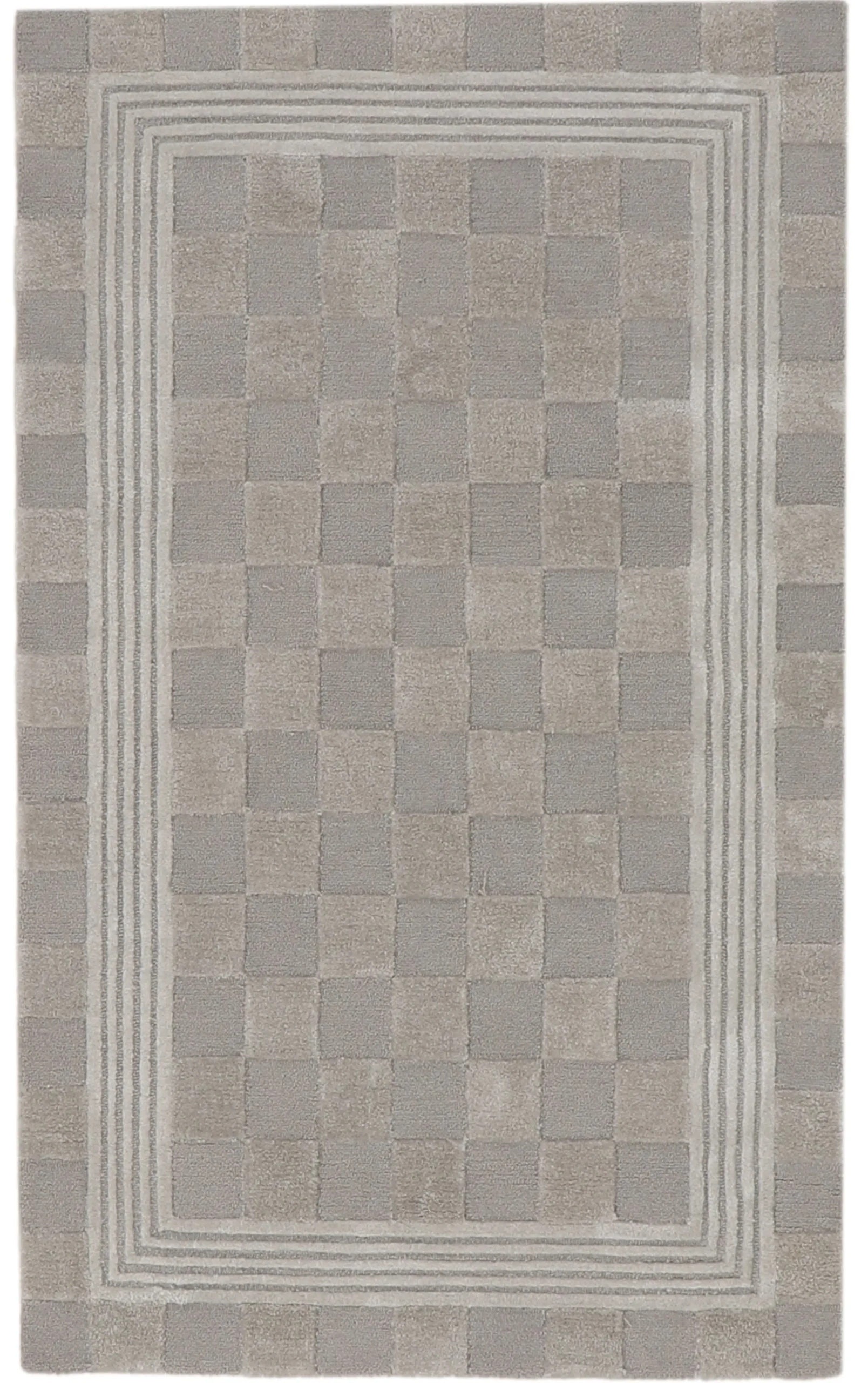 Light Grey Tonal Check 3' x 5' Rug